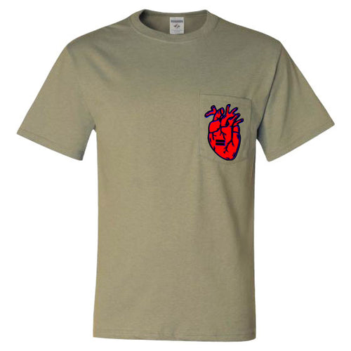 Equal Heart - Khaki Pocket Tee